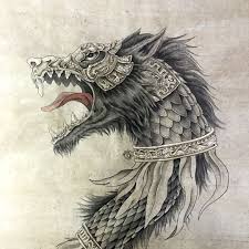 Zburator Dragon Wolf Dacia Empire Ancient Romanian Before Rome War Standard My Brother In Law Birt Dragon Wolf Viking Warrior Tattoos Warrior Tattoos