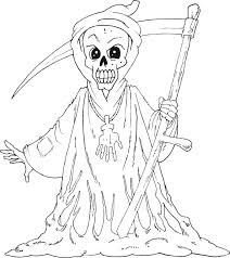 Download or print this amazing coloring page: Download Grim Reaper Halloween Scary Mummy Coloring Pages Full Size Png Image Pngkit