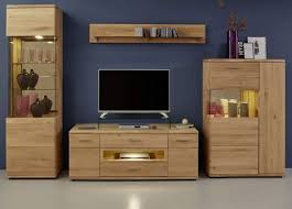 Wohnwand Savona Asteiche Bianco Massiv Wohnwand Anbauwand Wohnzimmer Wohnen