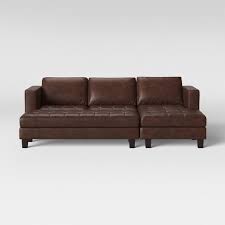 Lastly, the cocktail ottoman makes sectional sofas great for a makeshift. Edgemere Sectional Sofa And Large Ottoman Faux Leather Brown Project 62 Target