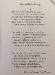 She Walks In Beauty By George Gordon Lord Byron She Walks In Beauty Star Quotes British Poets
