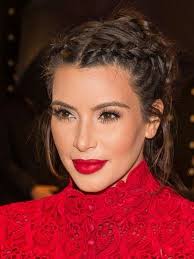 The slimming, modern, and leading look of a middle part tends to give a clean look with the. Pretty Braided Updo Hairstyles For 2016 Kardashian Braids Kim Kardashian Hair Kardashian Eyes