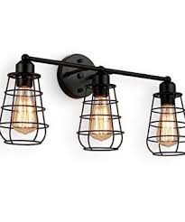 Rustic bathroom lighting is a perfect choice for creating a special ambiance with or without an al fresco theme. Create For Life 3 Light Industrial Vanity Lights Black Cage Wall Sconces Vintage Rustic Bathroom Wall Lighting Farmhouse Goals