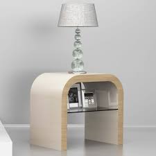 Wooden dressing table lacquered in high gloss cream lid of the mirror superbly upholstered in cream leather you're reviewing: Modern Lamp Table Bedside Table Zespoke