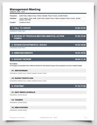 How to write meeting agendas for different types of meetings. Management Meeting Agenda Templates