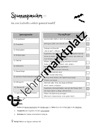 Spannungsmacher Gruselgeschichten Unterrichtsmaterial Im Fach Deutsch Gruselgeschichten Grusel Geschichte