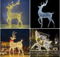 Outdoor Christmas Street Large Led Frame 2d 3d Deer Motif Light for  Shopping Mall Decoration Lights