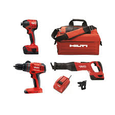 Hilti 22 Volt Li Ion Cordless Compact 3 Tool Combo With Hammer Drill Impact Driver Reciprocating Saw Battery Pack And Bag 3565214 The Home Depot Impact Driver Reciprocating Saw Hammer Drill