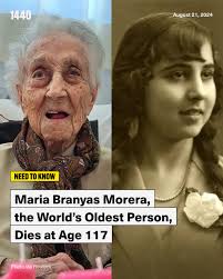 Maria Branyas Morera, the world's oldest known person has died at the age  of 117, her family announced yesterday. Born