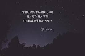 所谓的坚强 不过是因为知道无人可依 无人可靠 只能