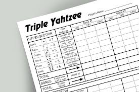 triple yahtzee score card triple yahtzee printable score etsy canada