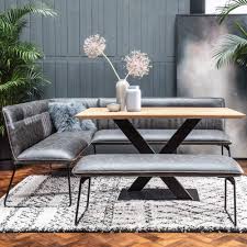 As one of the leading oak dining table suppliers in the uk, we understand the importance of having a dining table set that matches, that is why all of our dining tables have the option to come with matching chairs, giving you a full oak dining table set. Theodore 135cm Oak Dining Table Clarence Grey Right Hand Corner Bench Straight Bench