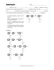 Sciencespot.net balancing act practice answer key | updated. Balancing Equations Worksheet Pdf Name Atoms Are Not Or During A Chemical Reaction Scientists Know That There Must Be The Number Of Atoms On Each Course Hero