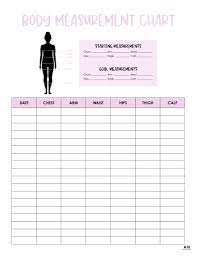 Body Measurement Chart Free Printable