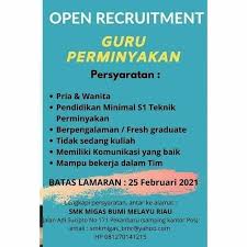Pusat informasi lowongan kerja industri migas indonesia. Loker Guru Perminyakan Pekanbaru Smk Migas Bumi Melayu Riau Riau24jam Com