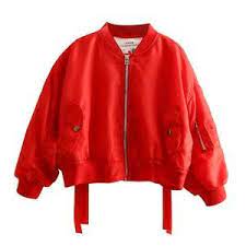 Toddler Girl S Fashion Red Bomber Jacket With Back Hanging Straps Blossombeeyond Kidsclothes Kidsfashio Red Bomber Jacket Toddler Fashion Childrens Fashion