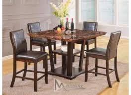 Storage shelf on table base. Lapidus 5pc Set Counter Height Table 4 Chairs American Furniture Design