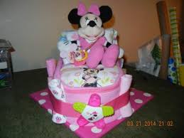 Disney S Minnie Mouse Or Mickey Mouse Bath Time Bassinet Diaper Cake Disney Theme Diaper Cake