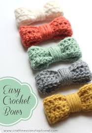 Easy Crochet Bow Tutorial Pattern Crochet Bows Quick Crochet Projects Quick Crochet