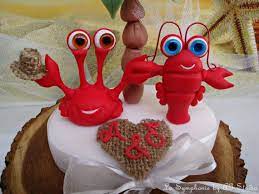 Lovely Crab And Lobster With Palm Tree Wedding Cake Topper Custom Wedding Cake Toppe Animal Cake Toppers Wedding Wedding Cake Tree Custom Wedding Cake Toppers