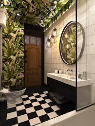 Home Interior Boho Bathroom For The Boy On Behance In 2020 Bathroom Interior Design Bathroom Interior Bathroom Wallpaper