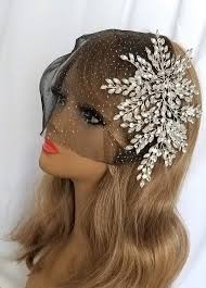 LARGE RHINESTONE BRIDAL Headpiece, With or Without Birdcage, Tulle or  Sparkle Veil, Wedding, Formal Headpiece, Style Name