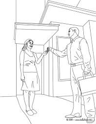Real Estate Agent Gives The Keys To The Buyer Coloring Page Amazing Way For Kids To Discover Job More Original Content Coloring Pages Color Real Estate Agent