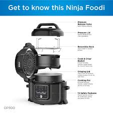 It's also brilliant for slow cooking, which means you can prepare succulent meals hours in advance and allow them to get its makers reckon the ninja foodie can cook dishes up to 70% faster than traditional methods. Ninja Foodi Tendercrisp 8 In 1 6 5 Quart Pressure Cooker Op300 Walmart Com Walmart Com
