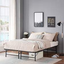 You can get a full or queen size folding mattress and lay it down in your living room to create a fun lounge. Queen 14 High Folding Bed Frame With Under Bed Storage Mattress Foundation Platform Black Walmart Com Walmart Com