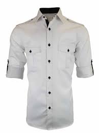 5 out of 5 stars. Men S White And Black Contrast Military Shirt Long Sleeve Uniform Edit