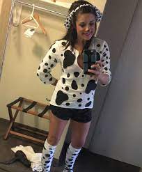 Homemade Dalmation Costume Just Missing My Firefighter Dalmation Costume Dalmatian Costume Halloween Costumes For Teens