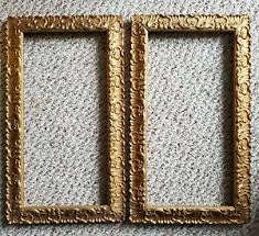 No será posible encontrar otro marco igual. Juego Par 2 Marcos Decorados Oro Antiguo Vintage 19 X 11 Cada Uno Ebay