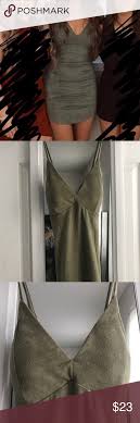 Sold Suede Olive Green Bodycon Dress Green Bodycon Dress Bodycon Dress Suede Bodycon Dress
