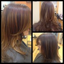 These caramel highlights bring some life to the front of the hair. Pin By Pam Russo On My Work Hair Stylist Hair Styles Dark Hair With Highlights Hair