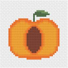 Peach Cross Stitch Pdf Pattern Ringcat In 2020 Cross Stitch Fruit Cross Stitch Patterns Cross Stitch Art