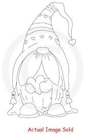 A fun and easy project, you can use our handy printable template or free hand draw and cut your shapes for a paper craft project that can be easily assembled in minutes. Klm Digital Designs Digital Stamp Valentine Gnome Gnomes Crafts Gnome Patterns Valentines Watercolor