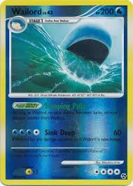 It can sometimes knock out opponents with the shock created by breaching and crashing its big body onto the water. Wailord 30 106 Dp Great Encounters Reverse Holo Rare Pokemon Card Near Mint Tcg