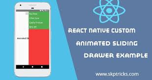 React native mobile app example. This Tutorial Explains How To Create Custom Animated Sliding Drawer In React Native Application Here We Will Provide Comp Learn Javascript React Native Custom