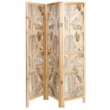 Openwork Pine Screen With Foliage Motif Maisons Du Monde Paravent Maison Du Monde Feuillage