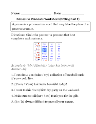 Pronouns Worksheets Possessive Pronouns Worksheets Possessive Pronoun Pronoun Worksheets Possessive Pronouns Worksheets
