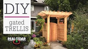 The diy arbor plan pictured here is for a metal gate on a timber frame arbor. Diy How To Build An Entrance Trellis Realcedar Com Youtube