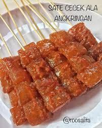 Sate Cecek Ala Angkringan Kulit Sapi Krecek By Roosalita Resep Aneka Jajan Pasar