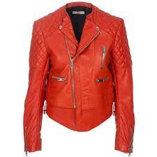 Balenciaga Leather Biker Jacket In Red Found On Polyvore Leather Jackets Women Balenciaga Leather Jacket Jackets