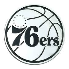 General view of the philadelphia 76ers center court logo against the boston celtics at the wells fargo center on october 23, 2019 in philadelphia,. Nba Philadelphia 76ers 3d Chrome Metal Emblem Target