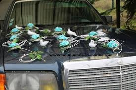 Decoration De Voiture De Mariage Fait Main Theme Bleu Colombes Et Roses Decoration De Voiture D Decoration Voiture Mariage Decoration Voiture Voiture Mariage