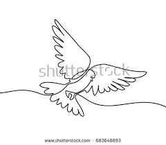 Black And White Pigeon Drawing Continuous One Line Drawing Flying Pigeon Logo Black And White Vector Illustration Concept For Logo Card Banner Poster Line Drawing Book Drawing Drawings