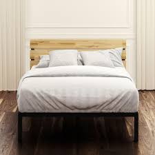 Paul Metal Wood Platform Bed With Wood Slat Support Zinus Related:full size wood platform bed frame wooden bed frame full full bed frame with headboard full bed frame with storage. paul metal and wood platform bed frame