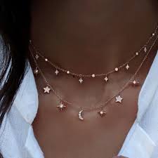 A wide variety of star necklaces options are available to you, such as jewelry main material, material type. Two Layered Cz Choker Necklace Star And Moon Metal Silver Necklace Chokers Buy Jewish Star Necklace Women Moon And Star Necklace Sun And Moon Necklace Jewelry Wholesale Moon And Star Pendant Necklace For
