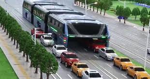 Elevated Bus That Drives Above Traffic Jams Future Transportation Bus Public Transport