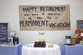 Party planning solutions is here to answer these questions and more. Retirement Party Cake With Vacation Travel Theme Retirement Party Decorations Retirement Party Gifts Retirement Parties
